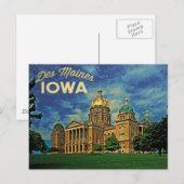 Des Moines Iowa Briefkaart (Voorkant / Achterkant)