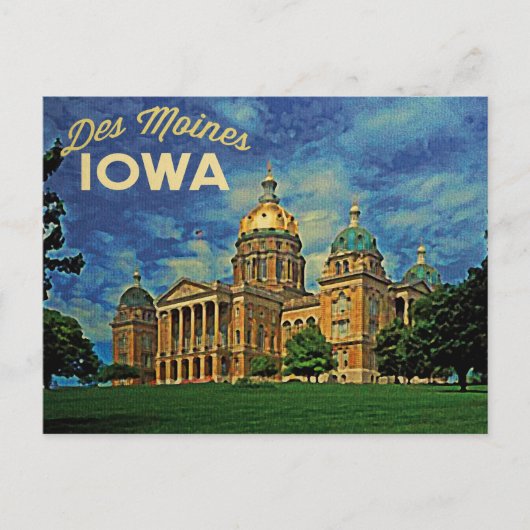 Des Moines Iowa Briefkaart (Voorkant)