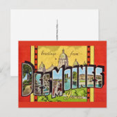 Des Moines Iowa Carte Postale Ancienne (Devant / Derrière)
