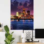 Des Moines, Iowa cityscape Poster (Thuiskantoor)