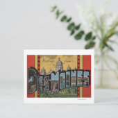 Des Moines, Iowa - Grote letterscènes Briefkaart (Staand voorkant)