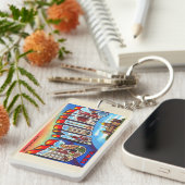 Des Moines Iowa IA  groot Briefkaart Sleutelhanger (Voorkant Rechts)