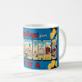  Des Moines Iowa Retro Postcard Mug (Devant droit)