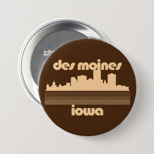 Des Moines, Iowa Ronde Button 7,6 Cm (Voorkant /achterkant)