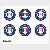 Des Moines Iowa Ronde Sticker (Vel)