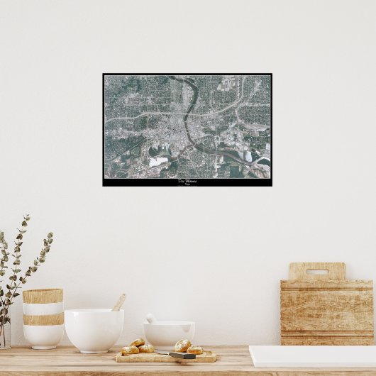 Des Moines, Iowa satelliet-poster Poster (Keuken)