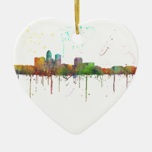 DES MOINES IOWA SKYLINE KERAMISCH ORNAMENT