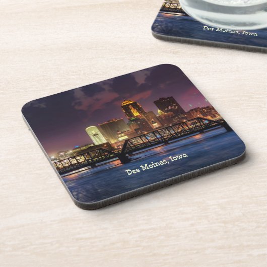 Des Moines, Iowa stadsgezicht Onderzetter (Linkerzijde)