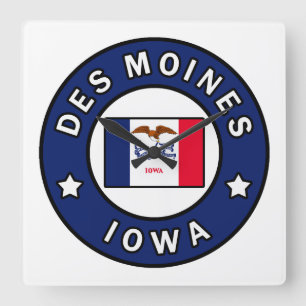 Des Moines Iowa Vierkante Klok