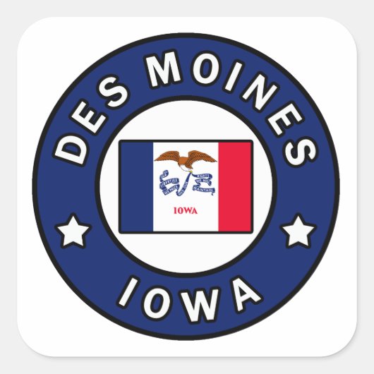 Des Moines Iowa Vierkante Sticker (Voorkant)