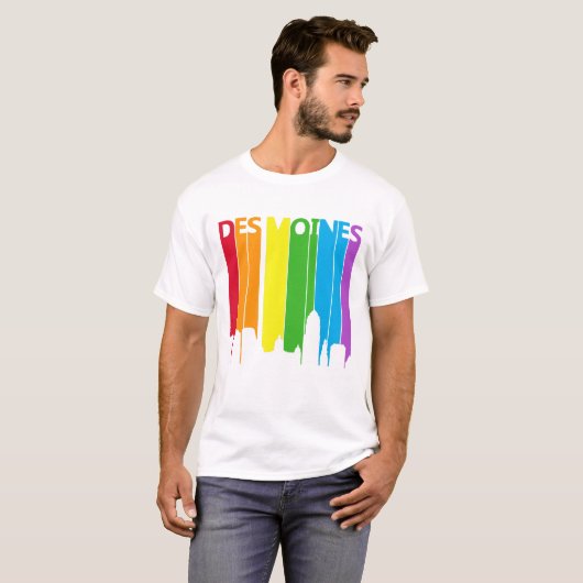 Des Moines Rainbow T-Shirt (Voorkant volledig)