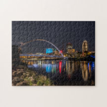 Des Moines skyline 's nachts