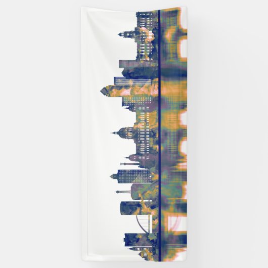 Des Moines Skyline Spandoek (Verticaal)