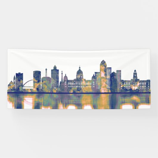 Des Moines Skyline Spandoek (Horizontaal)