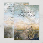 Des mouches volent avec un Invitation Baby shower (Devant / Derrière)