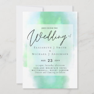 Des nuances de Faire-part de mariage verte moderne