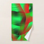 Des ondulations vert citron et rouge clair, avec d (Serviette à main)