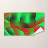 Des ondulations vert citron et rouge clair, avec d (Serviette à main)