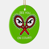 Des ornements de tennis pour Noël avec un texte am (Droite)