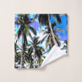 Des palmiers tropicaux. (Gant de toilette)