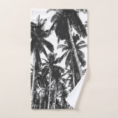 Des palmiers tropicaux. Noir et blanc. (Serviette à main)