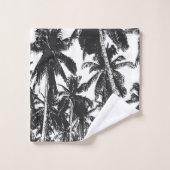 Des palmiers tropicaux. Noir et blanc. (Gant de toilette)