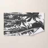 Des palmiers tropicaux. Noir et blanc. (Serviette à main)