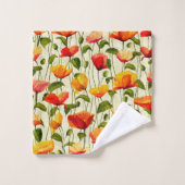 Des pavots brillants (Gant de toilette)