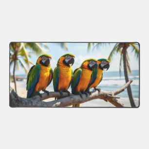 Des Perroquets De Macaw Colorés Au Bord De La Plag