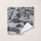 Des pingouins mignons sur le set de serviettes de  (Gant de toilette)