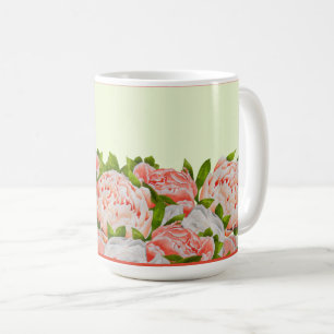 Des pivoines assortées sur une Mug classique