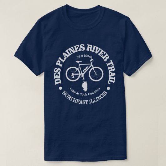 Des Plaines River Trail (fietsen) T-shirt (Design voorkant)