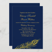 Des plumes élégantes sur les Faire-part de mariage (Devant / Derrière)