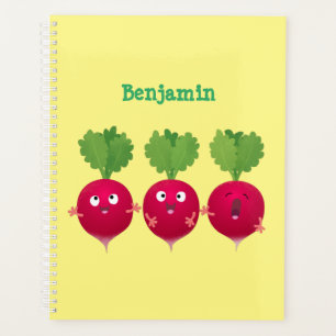 Des radis mignons chantant des légumes de dessin a