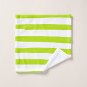 Des rayures inégales dans la chaux Vert et Blanc (Gant de toilette)
