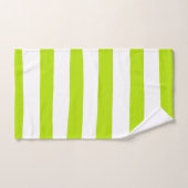 Des rayures inégales dans la chaux Vert et Blanc (Serviette à main)