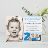 Des Singes Sautillant Sur Le Lit Invitation Annive (Debout devant)