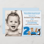 Des Singes Sautillant Sur Le Lit Invitation Annive (Devant / Derrière)