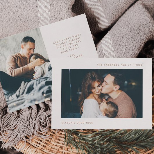 Des souhaits simples | Carte de vacances minimalis