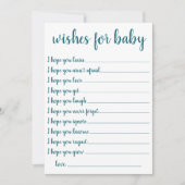 Des souhaits Turquoises | Carte de conservation bl (Devant)