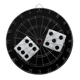 Dés sur Cible de flechettes noire