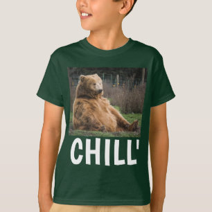 DES T-SHIRTS GRIZZLY BEAR KIDS FUNNY 'CHILL'