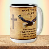 Des tasses à café avec des versets bibliques. Maje