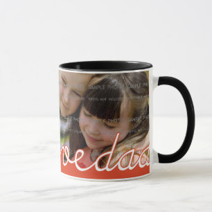 Des tasses de fête des pères avec la photo   nou
