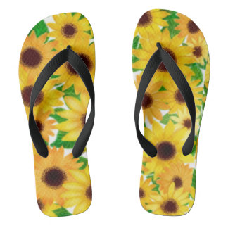 Des tongs de tournesol européens joyeux