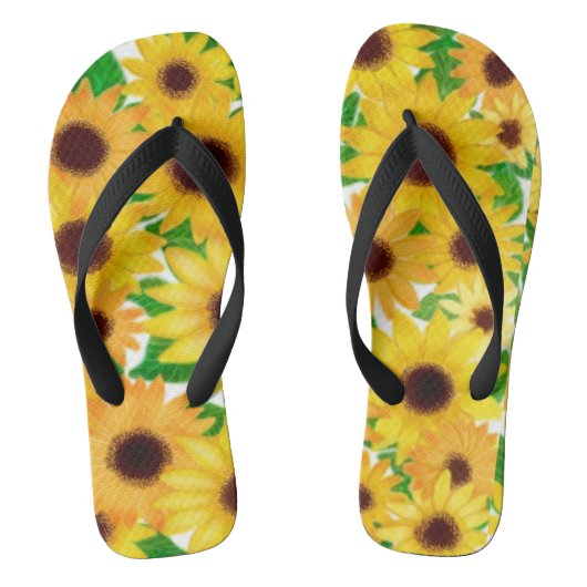 Des tongs de tournesol européens joyeux (Semelle)