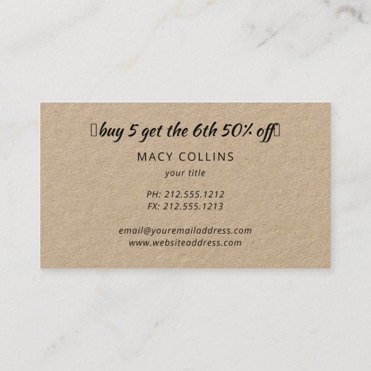 Des tournesols rustiques sur une carte de fidélité (Dos)