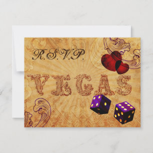 dés violet Vintage Vegas mariage rsvp