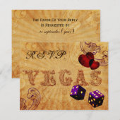 dés violet Vintage Vegas mariage rsvp (Devant / Derrière)