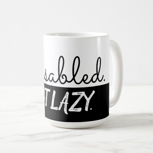 Désactivé. Pas Lazy. Mug au café. (Devant droit)